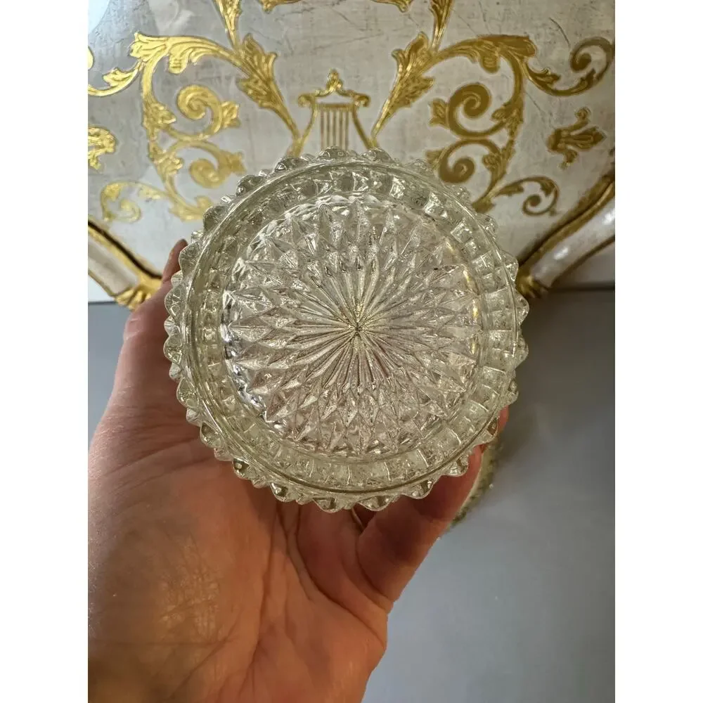 Vintage Clear Indiana Glass Diamond Point Low Balls (Set of 3)